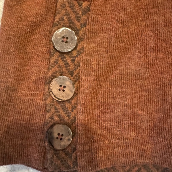 🧡 Prana Wool Blend Funnel Neck Sweater – Brown Herringbone – Size Small - Picture 4 of 7